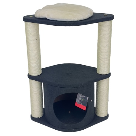 Когтеточка-комплекс с домиком 46х30х60 см, черный