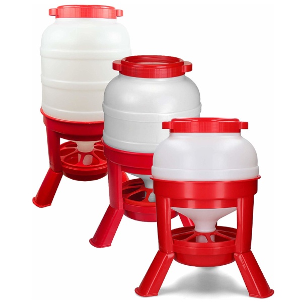 Кормушка бункерная 21 кг пластик с разделительной решеткой на ножках