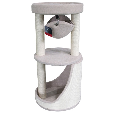 Когтеточка-комплекс с гамаком 40х40х85 см, бежевый
