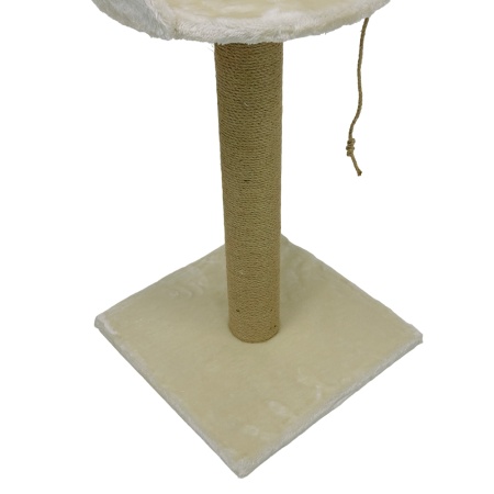 Когтеточка-лежак 40х40х70 см, с канатом, кремовый 
