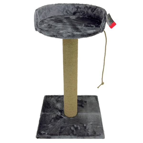 Когтеточка-лежак 40х40х70 см, с канатом, темно-серый