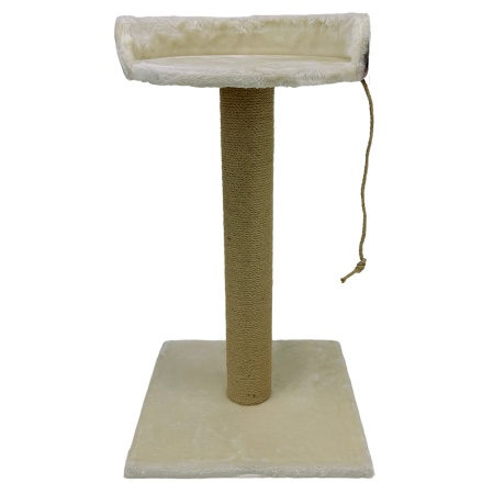 Когтеточка-лежак 40х40х70 см, с канатом, кремовый 