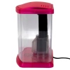Аквариум Boyu DY-3A Desktop панорамный 3,6 л, настольный с фильтром и светильником, красный