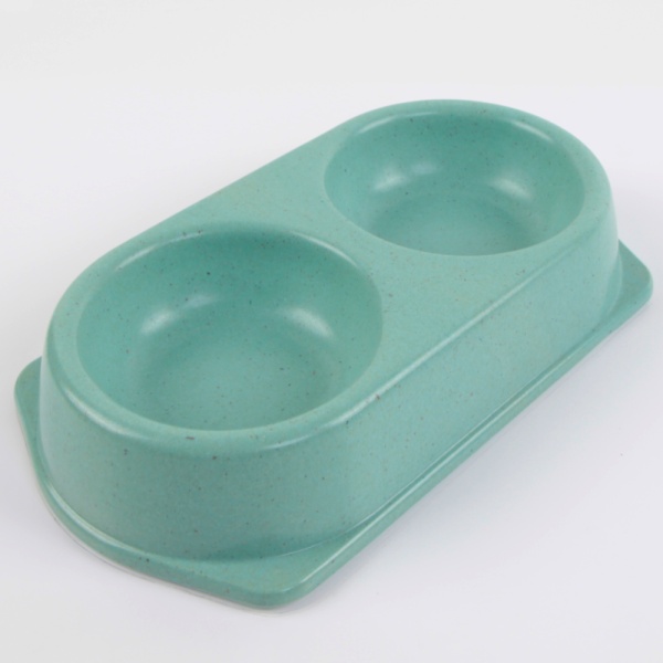 Миска двойная, 25x14x4.5 см, 180+180 мл, голубой