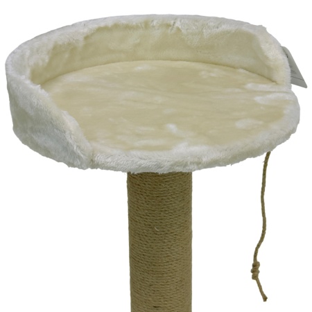 Когтеточка-лежак 40х40х70 см, с канатом, кремовый 