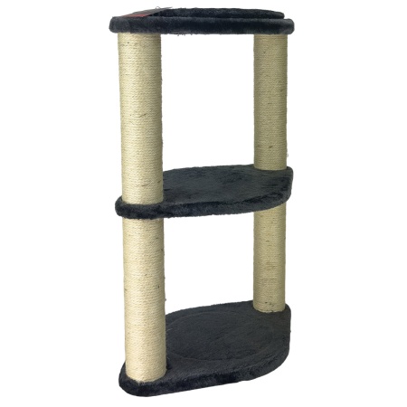 Когтеточка-лежак 3 этажа 46х30х65 см, серый