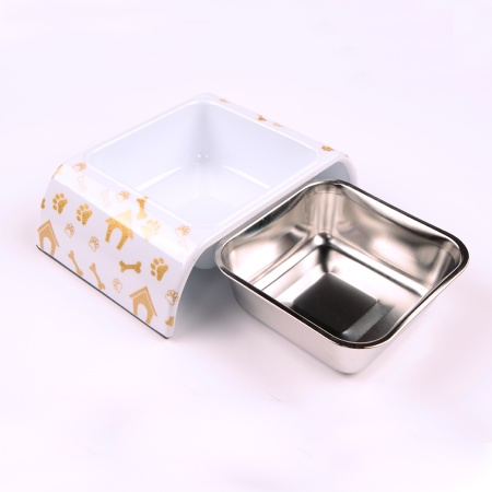 Миска для собак и кошек, 18.5x12x4.5 см, 400 мл, домик, белый