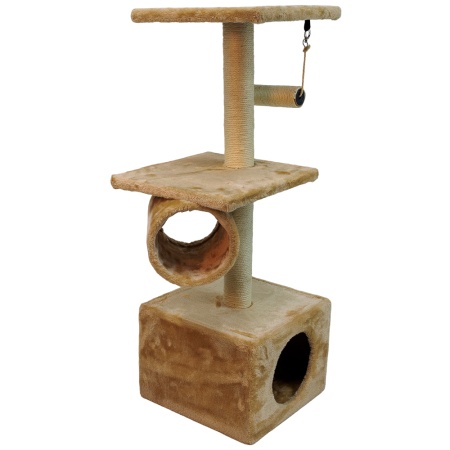 Когтеточка-комплекс 35х35х88 см с цилиндром, бежевый