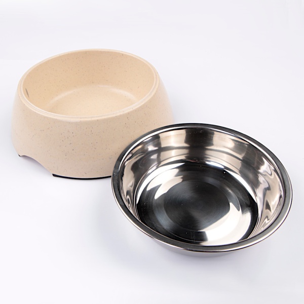Миска со съемной чашей для собак и кошек, 17.5х17.5х6 см, 340 мл, бежевый