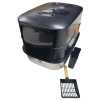 Туалет-домик умный для кошек Petzengo PL-2 60,5х40х39 см с дезодорацией + подставка, нержавеющая сталь​