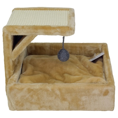 Когтеточка-лежак 40х42х30 см, бежевый