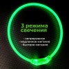 Ошейник светящийся светодиодный для собак с USB зарядкой 55 см, прозрачный с зеленым
