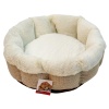 Лежак Pet Choice для собак и кошек, круглый с бортом 60х60х17 см, меховой, белый