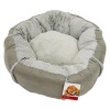 Лежак подушка Pet Choice для собак и кошек, круглый 76х76х15 см, меховой, серый