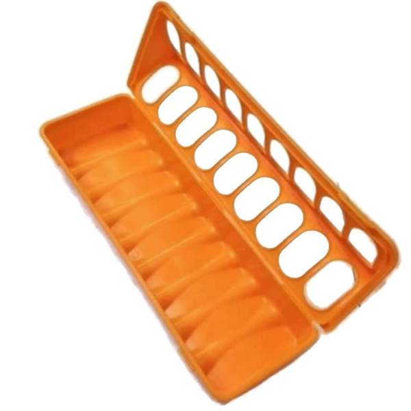 Кормушка-поилка лотковая 30 см пластик для цыплят, оранжевый