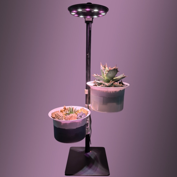 Подставка для цветов 2 уровня HobbyFarm, с автополивом и фитолампой, 90 см