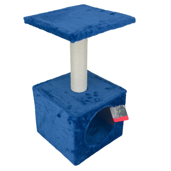 Когтеточка-домик 30х30х57 см, темно-синий