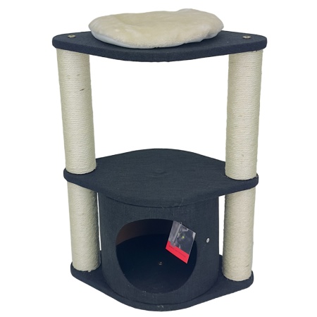 Когтеточка-комплекс с домиком 46х30х60 см, черный