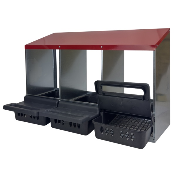 Гнездо для кур несушек 3 секции с яйцесборником