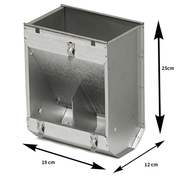 Кормушка бункерная для кроликов 2 секции металл без крышки