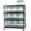 Клетка Comfortplast для перепелов с яйцесборником 3 секции, 3 яруса, 98x61x132 см, пластиковая