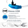 Ошейник светящийся светодиодный для собак с USB зарядкой 70 см, прозрачный с синим