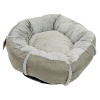 Лежак подушка Pet Choice для собак и кошек, круглый 76х76х15 см, меховой, серый