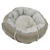 Лежак подушка Pet Choice для собак и кошек, круглый 76х76х15 см, меховой, серый