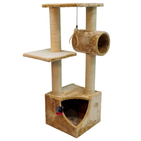 Когтеточка-комплекс 35х35х105 см, бежевый