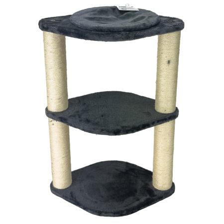 Когтеточка-лежак 3 этажа 46х30х65 см, серый