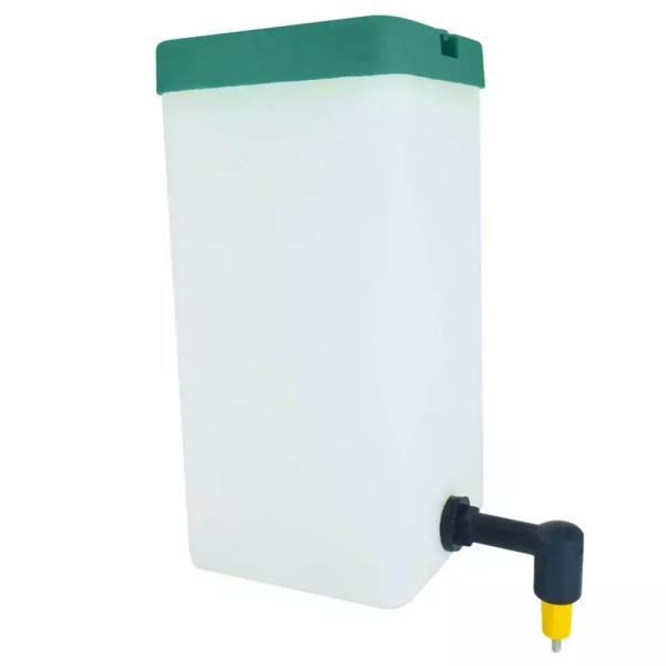 Поилка ниппельная с бачком HobbyFarm 1 л 360 градусов для кур с креплением на клетку