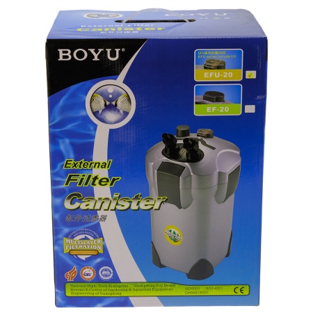 Фильтр внешний Boyu EFU-20 с УФ стерилизацией для аквариума 200-400 л канистровый 400 л/ч​