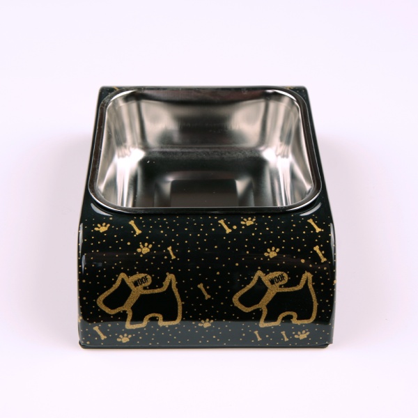 Миска для собак и кошек, 18.5x12x4.5 см, 400 мл, собака, черный