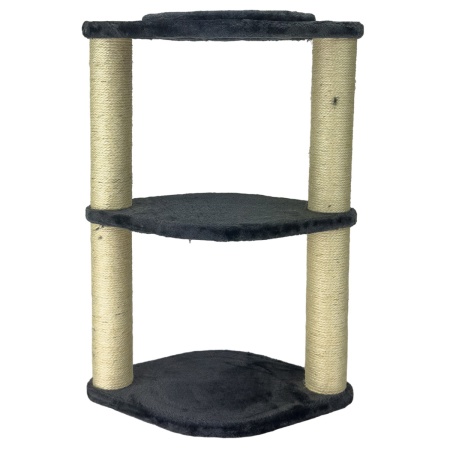 Когтеточка-лежак 3 этажа 46х30х65 см, серый