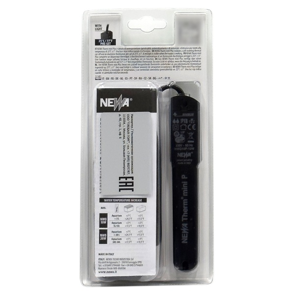 Нагреватель для воды аквариума Newa Therm Mini NWO-10P 230V 50Hz 10W автоматический до 15 л с LED индикатором