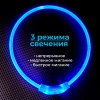 Ошейник светящийся светодиодный для собак с USB зарядкой 70 см, прозрачный с синим