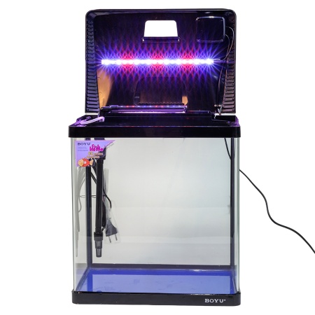 Аквариум Boyu EC-400 панорамный, 33 л, с фильтром и LED-лампой, черный​