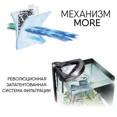Аквариум Newa More NMO 50W Daylight LED 45 л с фильтром, нагревателем и освещением рассвет-закат, белый NEW VERSION
