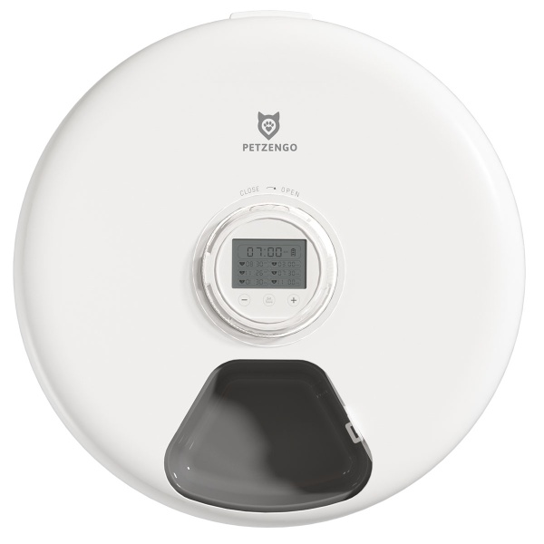 Автокормушка Petzengo PF19-L 6 секций, ж/к дисплей, с охлаждением, для сухого и влажного корма, белая