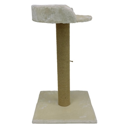Когтеточка-лежак 40х40х70 см, с канатом, кремовый 