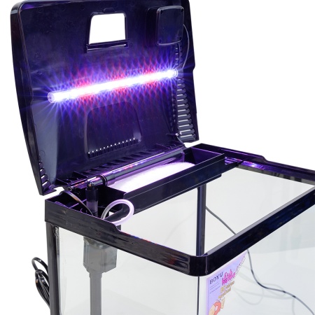 Аквариум Boyu EC-400 панорамный, 33 л, с фильтром и LED-лампой, черный​