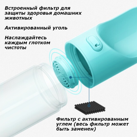 Поилка дорожная Pawgether PG1 для собак и кошек 300 мл, белая