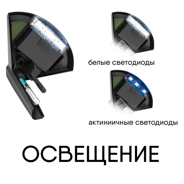 Аквариум Newa More reef NMO 50RW Daylight LED, 45 л, с фильтром, скиммером, нагревателем и освещением рассвет-закат, белый NEW VERSION