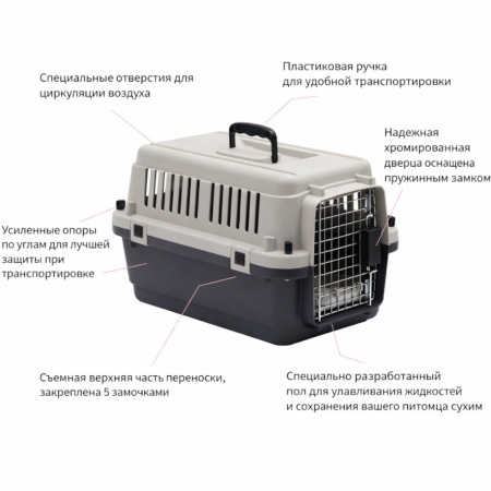Переноска Departures Range 50х33х33 см, авиапереноска Pet Choice авиа стандарт для животных до 5 кг в самолете или в машине​