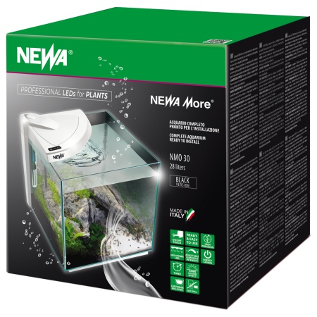 Аквариум Newa More NMO 30 Daylight LED 28 л с фильтром, нагревателем и освещением рассвет-закат, черный NEW VERSION
