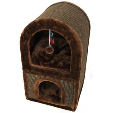 Когтеточка-домик 40х40х70 см, коричневый