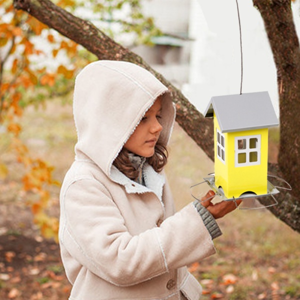 Кормушка-домик для синиц, воробьев и мелких птиц, металл