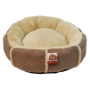 Лежак подушка Pet Choice для собак и кошек, круглый 76х76х15 см, меховой, бежевый