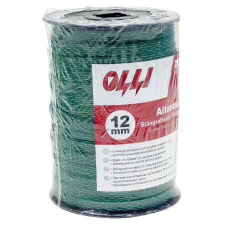Лента для электропастуха Olli Shockteq 12 мм / 200 м / 0,86 Ω многожильная зеленая 