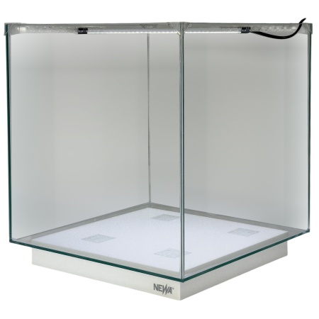 Аквариум Newa Ego LID, EL 50W, 45 л панорамный, LED освещение, белая стеклянная крышка